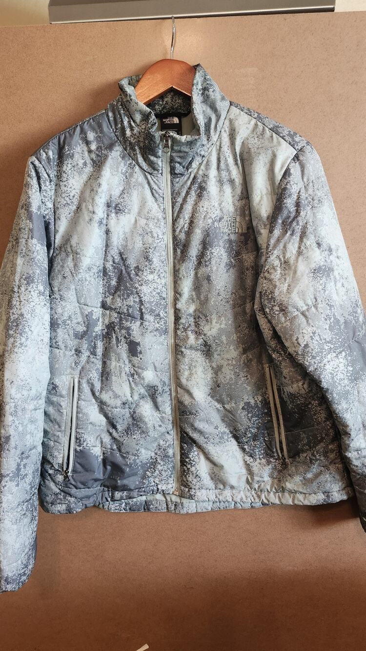 The North Face Tamburello Jacket Womens XL Grey Camo Spray Quilted Full J40
